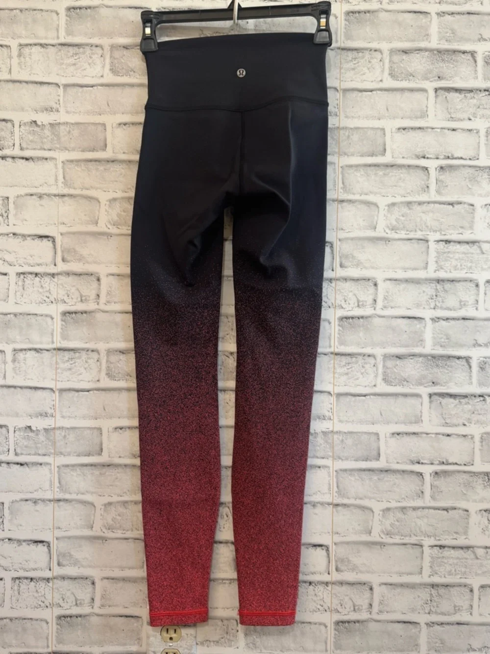LULULEMON Wunder Under high rise ombré speckle black/pink tights leggings Size 2 - Picture 3 of 5